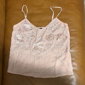 GUESS Floral Embroidered Pink Cami Top